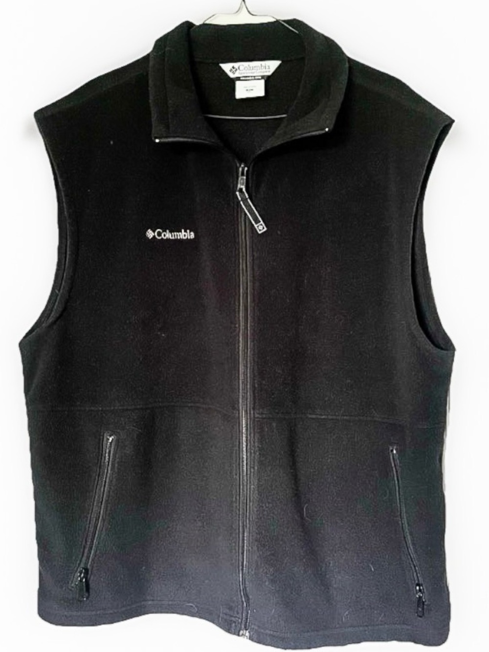 Columbia Black Fleece Zip-Up Vest Mens XL